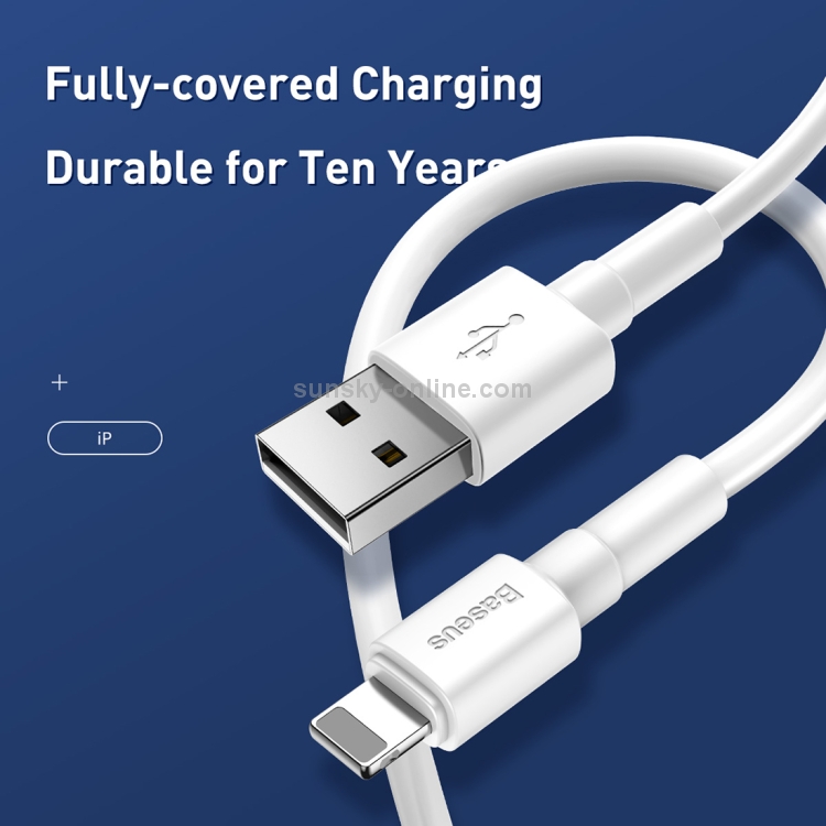 Baseus 2.4A 8 Pin Mini White Charging Cable, Length: 1m (White) Baseus 2.4A 8 Pin Mini White Charging Cable, Length: 1m (White)