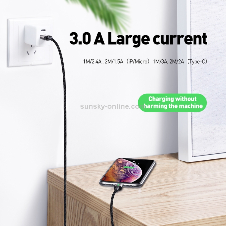 Baseus 1.5A 8 Pin to USB Zinc Magnetic Charging Cable, Length: 2m(Black) Baseus 1.5A 8 Pin to USB Zinc Magnetic Charging Cable, Length: 2m(Black)