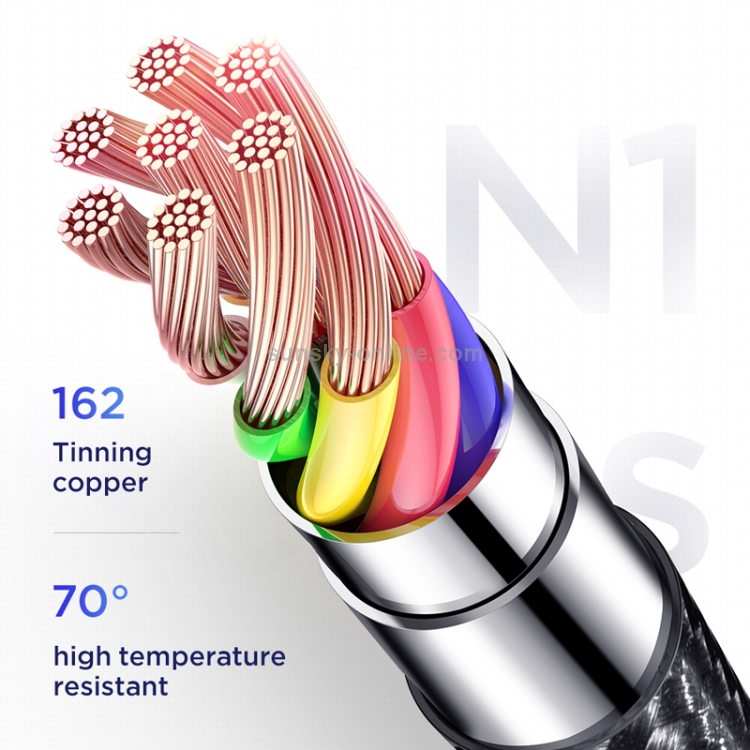 JOYROOM S-1530N1 N1 Series 1.5m 3A USB to 8 Pin Data Sync Charge Cable for iPhone, iPad (Black) JOYROOM S-1530N1 N1 Series 1.5m 3A USB to 8 Pin Data Sync Charge Cable for iPhone, iPad (Black)
