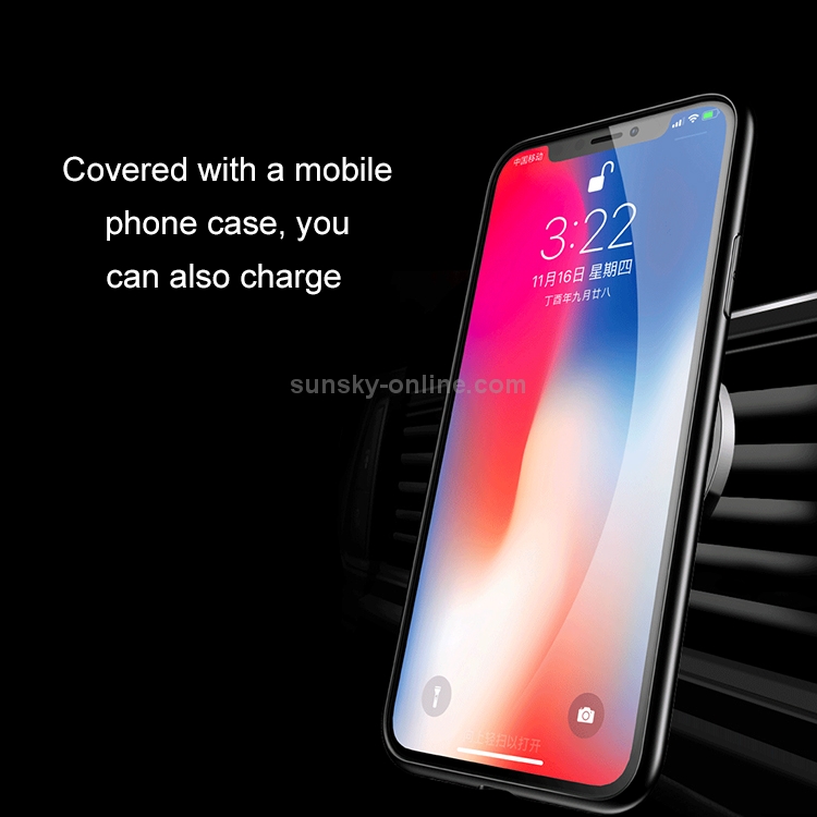 USAMS US-CD44 Qi Standard Wireless Charger Magnetic Car Air Vent Mount (Black) USAMS US-CD44 Qi Standard Wireless Charger Magnetic Car Air Vent Mount (Black)