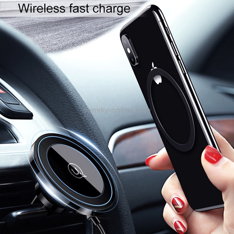 USAMS US-CD44 Qi Standard Wireless Charger Magnetic Car Air Vent Mount (Black) USAMS US-CD44 Qi Standard Wireless Charger Magnetic Car Air Vent Mount (Black)