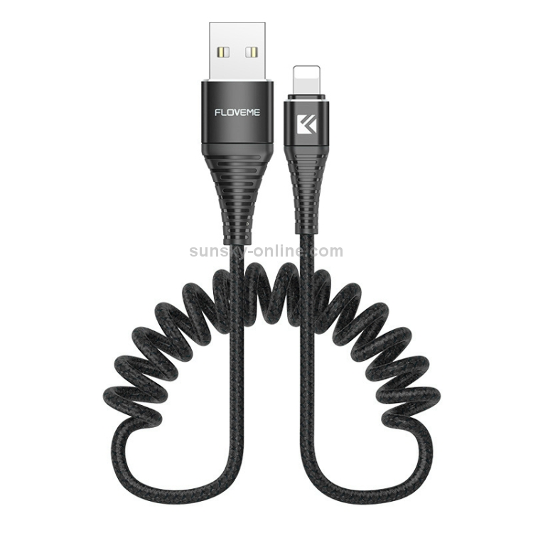 FLOVEME 1.5m 2A USB to 8 Pin Nylon Weave Spring Data Sync Charging Cable for iPhone XR / iPhone XS MAX / iPhone X & XS / iPhone 8 & 8 Plus / iPhone 7 & 7 Plus / iPhone 6 & 6s & 6 Plus & 6s Plus / iPad(Black) FLOVEME 1.5m 2A USB to 8 Pin Nylon Weave Spring Data Sync Charging Cable for iPhone XR / iPhone XS MAX / iPhone X & XS / iPhone 8 & 8 Plus / iPhone 7 & 7 Plus / iPhone 6 & 6s & 6 Plus & 6s Plus / iPad(Black)