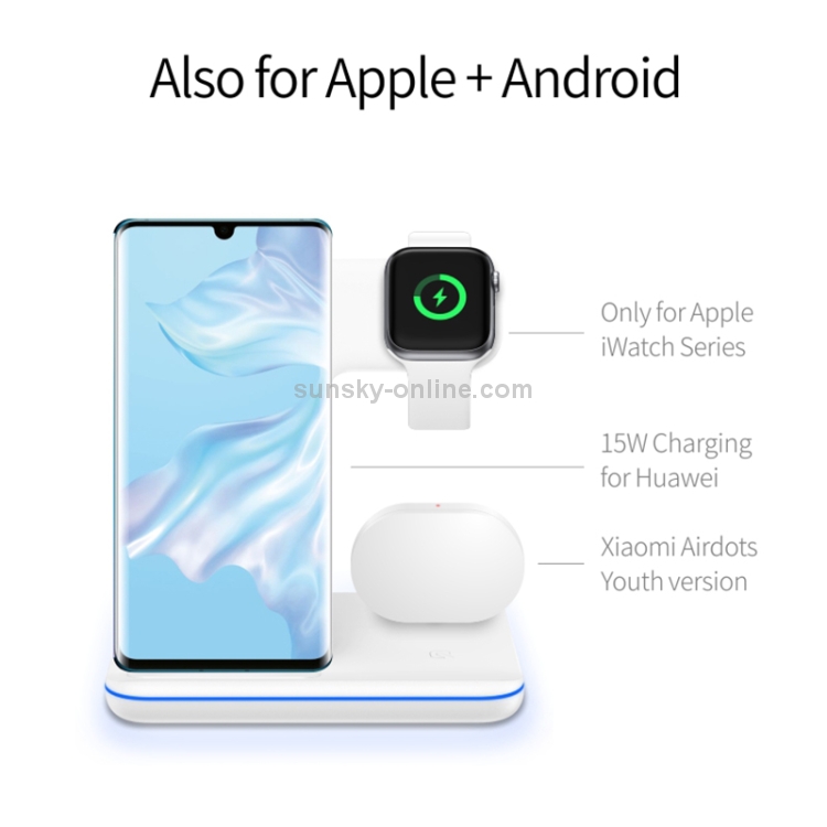 Z5 QI Vertical Magnetic Wireless Charger for Mobile Phones & Apple Watches & AirPods / Xiaomi Redmi AirDots, with Touch Ring Light (Black) Z5 QI Vertical Magnetic Wireless Charger for Mobile Phones & Apple Watches & AirPods / Xiaomi Redmi AirDots, with Touch Ring Light (Black)