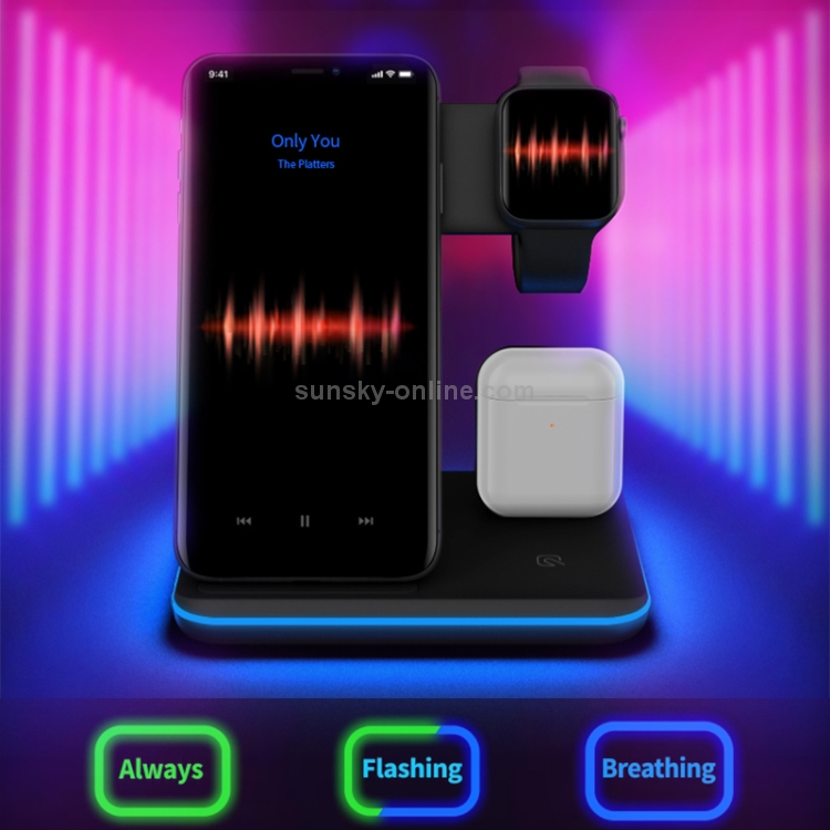 Z5 QI Vertical Magnetic Wireless Charger for Mobile Phones & Apple Watches & AirPods / Xiaomi Redmi AirDots, with Touch Ring Light (Black) Z5 QI Vertical Magnetic Wireless Charger for Mobile Phones & Apple Watches & AirPods / Xiaomi Redmi AirDots, with Touch Ring Light (Black)