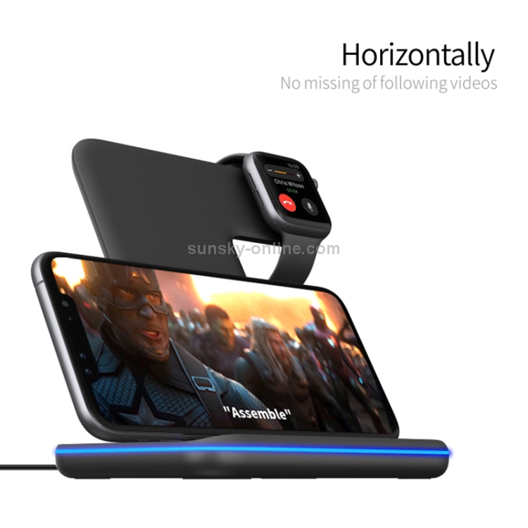 Z5 QI Vertical Magnetic Wireless Charger for Mobile Phones & Apple Watches & AirPods / Xiaomi Redmi AirDots, with Touch Ring Light (Black) Z5 QI Vertical Magnetic Wireless Charger for Mobile Phones & Apple Watches & AirPods / Xiaomi Redmi AirDots, with Touch Ring Light (Black)