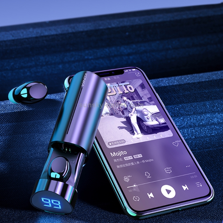KONKA T6 TWS Pull-out Digital Display Silicone Mic Noise Reduction Bluetooth Earphone with Magnetic Charging Box, Support Touch (White) KONKA T6 TWS Pull-out Digital Display Silicone Mic Noise Reduction Bluetooth Earphone with Magnetic Charging Box, Support Touch (White)