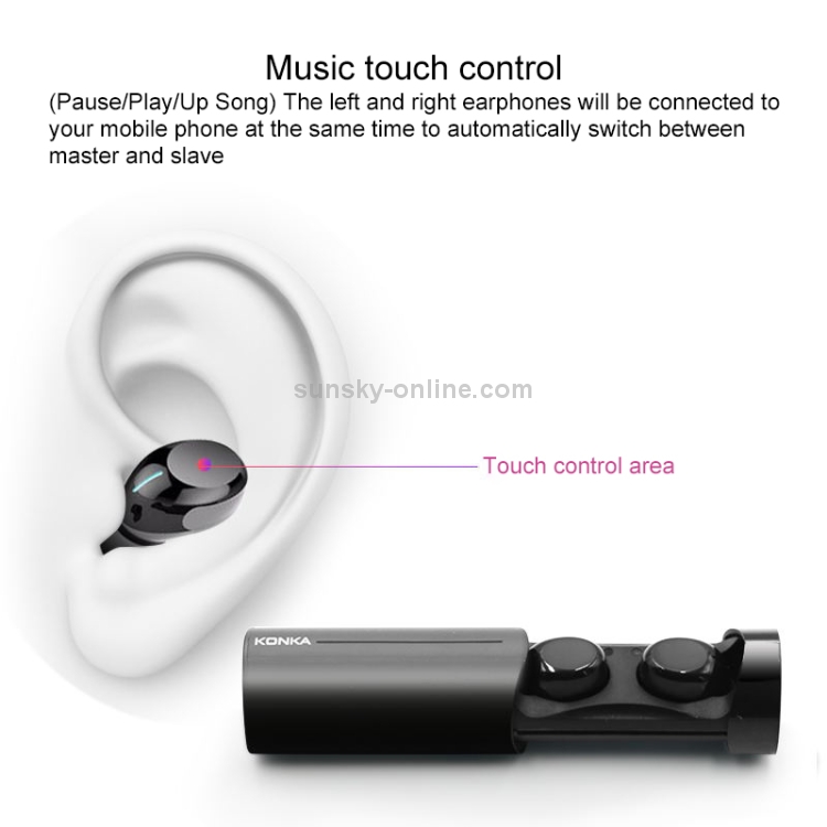 KONKA T6 TWS Pull-out Digital Display Silicone Mic Noise Reduction Bluetooth Earphone with Magnetic Charging Box, Support Touch (White) KONKA T6 TWS Pull-out Digital Display Silicone Mic Noise Reduction Bluetooth Earphone with Magnetic Charging Box, Support Touch (White)
