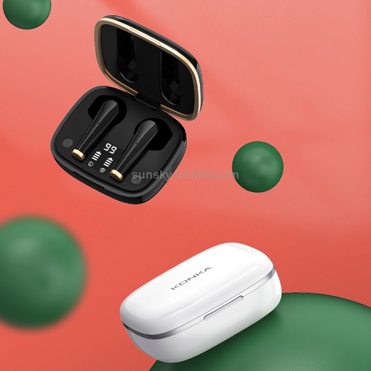 KONKA KT20 TWS Semi-in-ear Touch Bluetooth Earphone with Three-screen Battery Digital Display & Charging Box, Support Automatic Pairing (Black) KONKA KT20 TWS Semi-in-ear Touch Bluetooth Earphone with Three-screen Battery Digital Display & Charging Box, Support Automatic Pairing (Black)