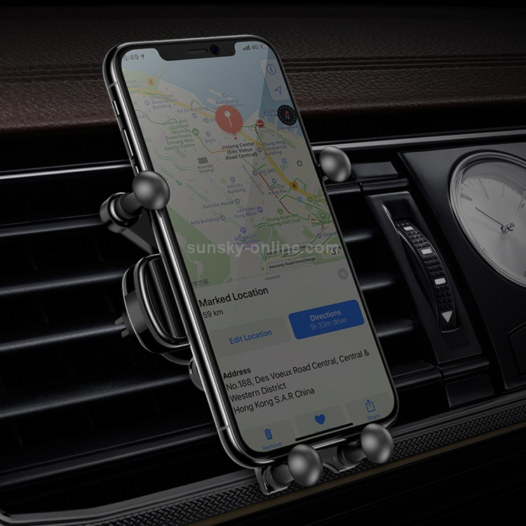 ROCK Car Air Outlet Gravity Mobile Phone Holder Bracket, Hidden Mirror Version (Black) ROCK Car Air Outlet Gravity Mobile Phone Holder Bracket, Hidden Mirror Version (Black)