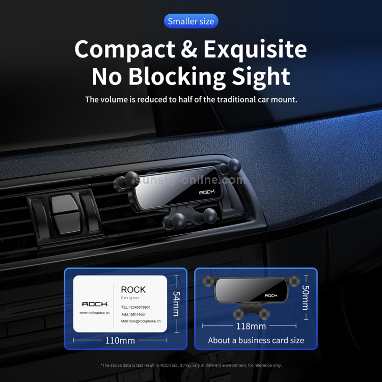 ROCK Car Air Outlet Gravity Mobile Phone Holder Bracket, Hidden Mirror Version (Black) ROCK Car Air Outlet Gravity Mobile Phone Holder Bracket, Hidden Mirror Version (Black)