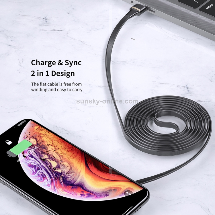 ROCK S2 2A 8Pin Double Suction Cup Design Gaming Charging Data Cable, Length: 120cm (Black)