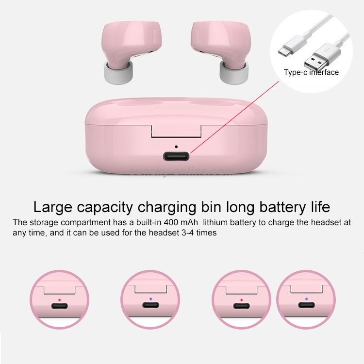 TW60 TWS Bluetooth 5.0 Touch Wireless Bluetooth Sports Earphone with Charging Box, Support Voice Assistant & Call(Pink) TW60 TWS Bluetooth 5.0 Touch Wireless Bluetooth Sports Earphone with Charging Box, Support Voice Assistant & Call(Pink)