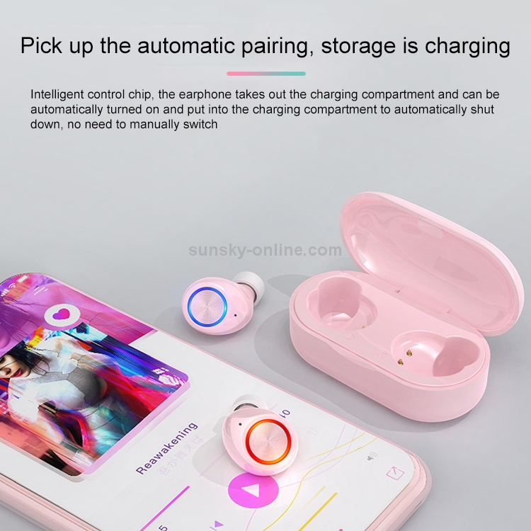 TW60 TWS Bluetooth 5.0 Touch Wireless Bluetooth Sports Earphone with Charging Box, Support Voice Assistant & Call(Pink) TW60 TWS Bluetooth 5.0 Touch Wireless Bluetooth Sports Earphone with Charging Box, Support Voice Assistant & Call(Pink)