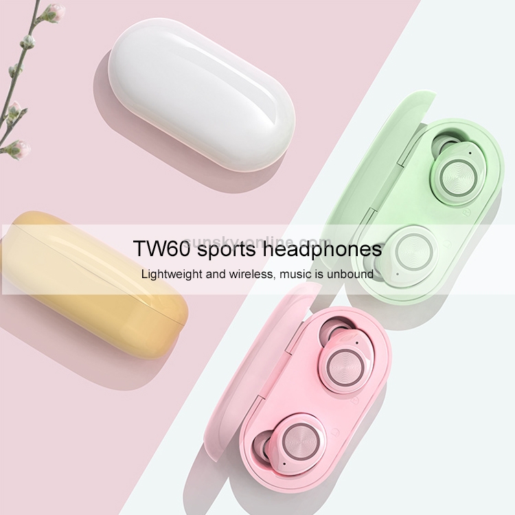 TW60 TWS Bluetooth 5.0 Touch Wireless Bluetooth Sports Earphone with Charging Box, Support Voice Assistant & Call(Pink) TW60 TWS Bluetooth 5.0 Touch Wireless Bluetooth Sports Earphone with Charging Box, Support Voice Assistant & Call(Pink)