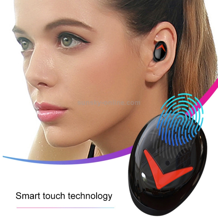 DFA8 TWS Bluetooth 5.0 Touch Sweatproof Wireless Bluetooth Sports Earphone with Charging Box, Support Siri & Call & Power Bank(Black) DFA8 TWS Bluetooth 5.0 Touch Sweatproof Wireless Bluetooth Sports Earphone with Charging Box, Support Siri & Call & Power Bank(Black)