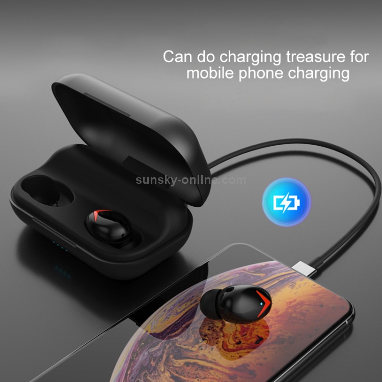 DFA8 TWS Bluetooth 5.0 Touch Sweatproof Wireless Bluetooth Sports Earphone with Charging Box, Support Siri & Call & Power Bank(Black) DFA8 TWS Bluetooth 5.0 Touch Sweatproof Wireless Bluetooth Sports Earphone with Charging Box, Support Siri & Call & Power Bank(Black)