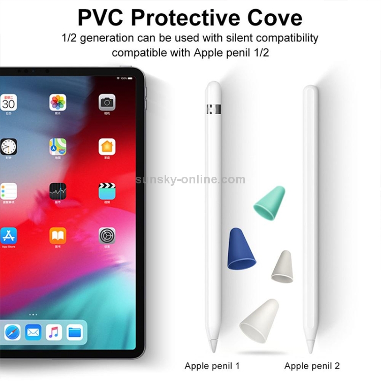 4 PCS Non-slip Mute Wear-resistant Nib Cover for Apple Pencil 1 / 2 (Dark Blue) 4 PCS Non-slip Mute Wear-resistant Nib Cover for Apple Pencil 1 / 2 (Dark Blue)