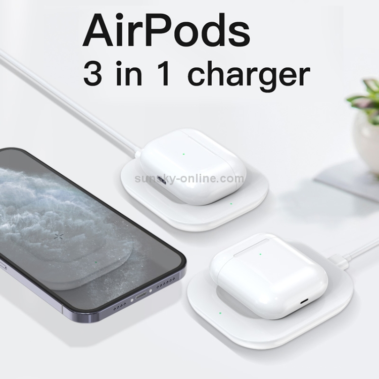 TOTU CACW-034 Glory Series 10W 3 in 1 Ultra-thin Wireless Fast Charger (White) TOTU CACW-034 Glory Series 10W 3 in 1 Ultra-thin Wireless Fast Charger (White)
