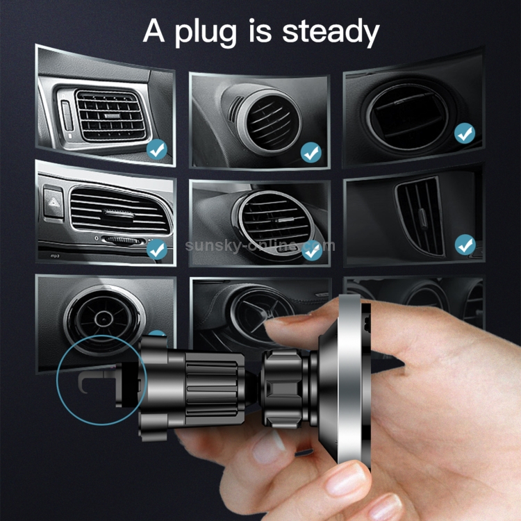 TOTU CACW-049 Rhinoceros Series Magsafe Car Air Outlet Vent Mount Clamp Holder 15W Fast Charging Qi Magnetic Wireless Charger(Black) TOTU CACW-049 Rhinoceros Series Magsafe Car Air Outlet Vent Mount Clamp Holder 15W Fast Charging Qi Magnetic Wireless Charger(Black)