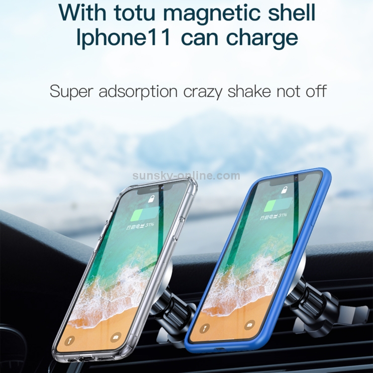 TOTU CACW-049 Rhinoceros Series Magsafe Car Air Outlet Vent Mount Clamp Holder 15W Fast Charging Qi Magnetic Wireless Charger(Black) TOTU CACW-049 Rhinoceros Series Magsafe Car Air Outlet Vent Mount Clamp Holder 15W Fast Charging Qi Magnetic Wireless Charger(Black)