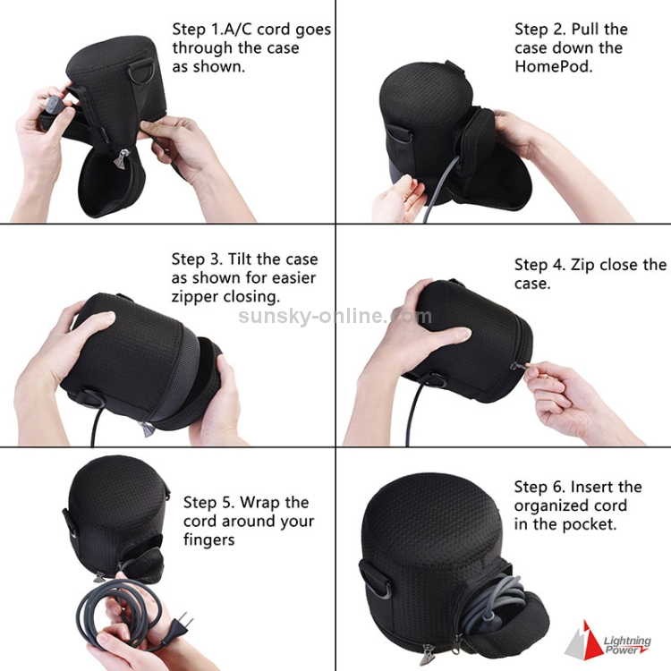 Portable Neoprene Anti-collision Waterproof Storage Bag for Apple HomePod Speaker (Black) Portable Neoprene Anti-collision Waterproof Storage Bag for Apple HomePod Speaker (Black)