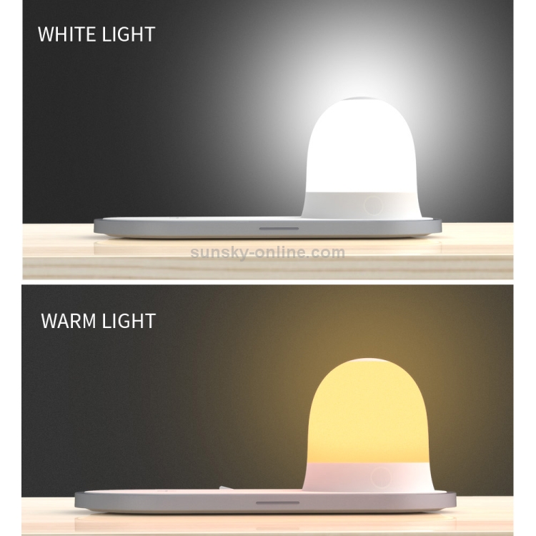 W34 QI Wireless Fast Charging Base with Magnetic Two-color Night Light & Touch Switch (White) W34 QI Wireless Fast Charging Base with Magnetic Two-color Night Light & Touch Switch (White)