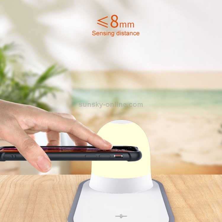 W34 QI Wireless Fast Charging Base with Magnetic Two-color Night Light & Touch Switch (White) W34 QI Wireless Fast Charging Base with Magnetic Two-color Night Light & Touch Switch (White)