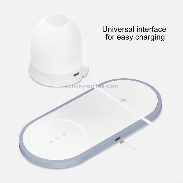 W34 QI Wireless Fast Charging Base with Magnetic Two-color Night Light & Touch Switch (White) W34 QI Wireless Fast Charging Base with Magnetic Two-color Night Light & Touch Switch (White)