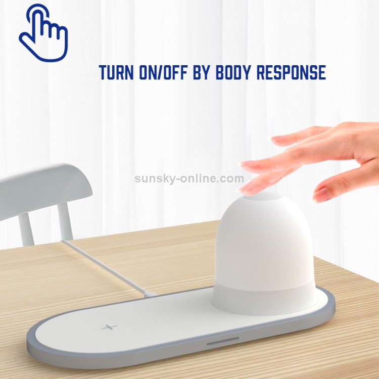 W34 QI Wireless Fast Charging Base with Magnetic Two-color Night Light & Touch Switch (White) W34 QI Wireless Fast Charging Base with Magnetic Two-color Night Light & Touch Switch (White)