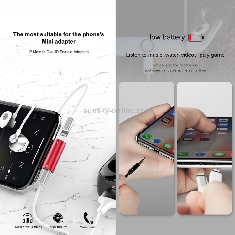 Baseus 8 Pin + 8 Pin Female to 8 Pin Male Mini Charging Audio Adapter(Silver) Baseus 8 Pin + 8 Pin Female to 8 Pin Male Mini Charging Audio Adapter(Silver)