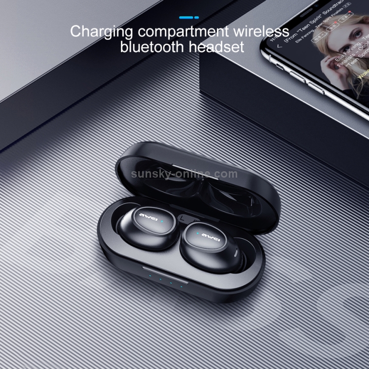 awei T6 TWS Bluetooth V5.0 Ture Wireless Sports Headset with Charging Case(Black) awei T6 TWS Bluetooth V5.0 Ture Wireless Sports Headset with Charging Case(Black)