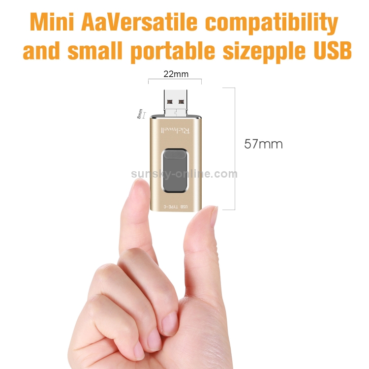 Richwell 3 in 1 128G Type-C + 8 Pin + USB 3.0 Metal Push-pull Flash Disk with OTG Function(Silver) Richwell 3 in 1 128G Type-C + 8 Pin + USB 3.0 Metal Push-pull Flash Disk with OTG Function(Silver)