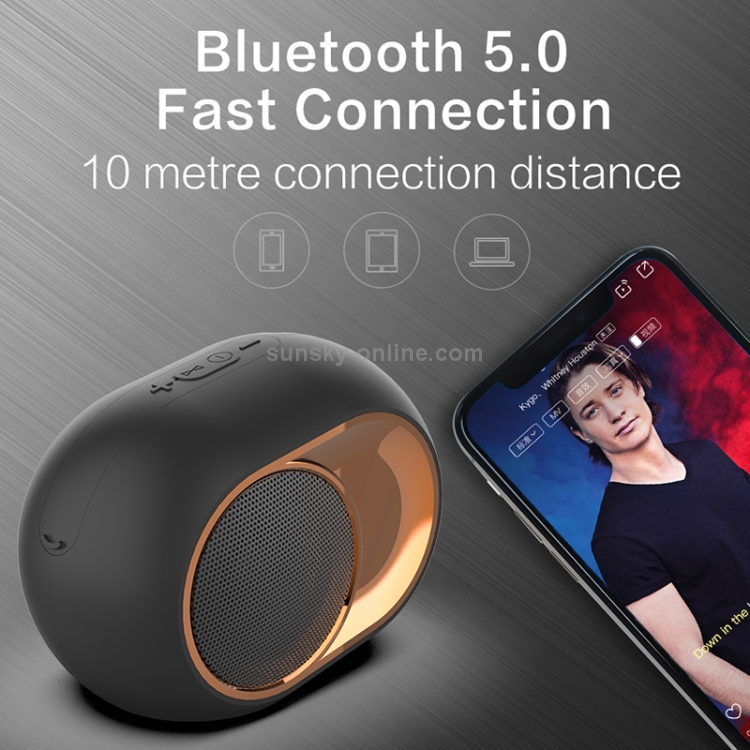 Mini haut-parleur Bluetooth coloré 5W et carte TF noir