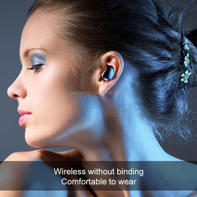 X7 TWS V5.0 Binaural Wireless Stereo Bluetooth Headset with Charging Case and Digital Display(Black)
