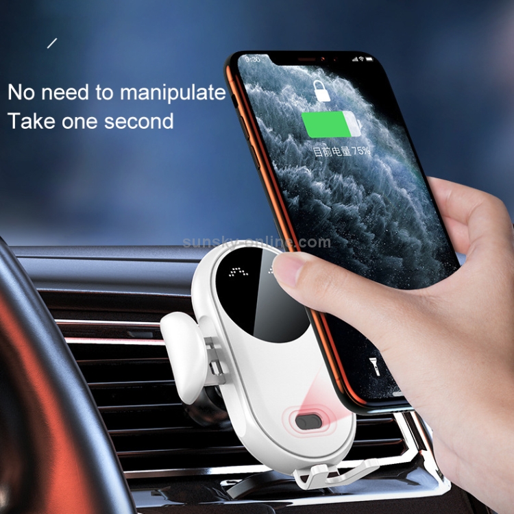 K10 15W Max Output Infrared Sensor Car Air Outlet Bracket Wireless Charger(White) K10 15W Max Output Infrared Sensor Car Air Outlet Bracket Wireless Charger(White)