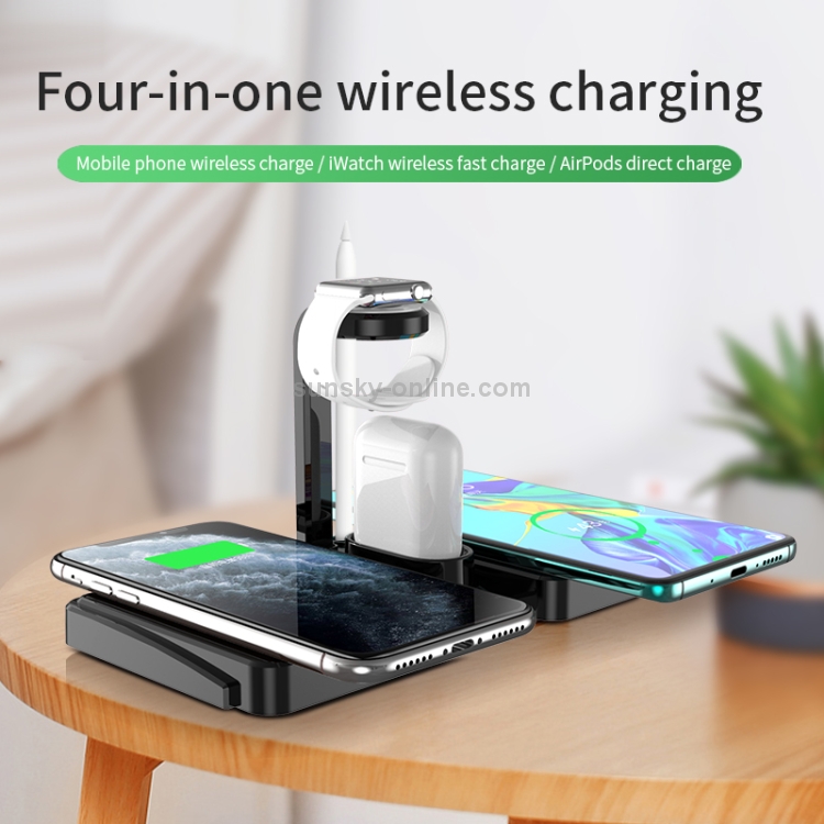 K04 4 in 1 10W Qi Standard Wireless Charger for Mobile Phones & iWatch & AirPods (White) K04 4 in 1 10W Qi Standard Wireless Charger for Mobile Phones & iWatch & AirPods (White)