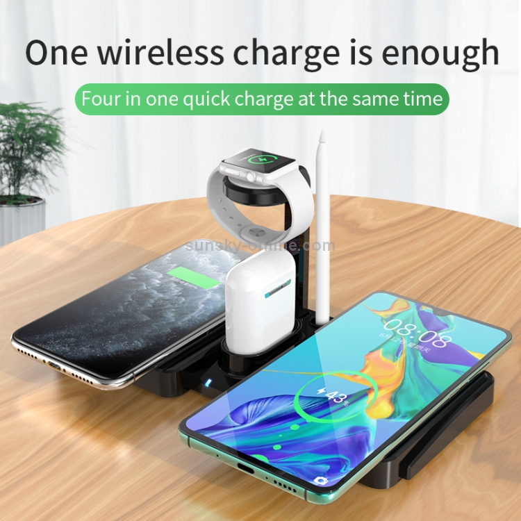 K04 4 in 1 10W Qi Standard Wireless Charger for Mobile Phones & iWatch & AirPods (White) K04 4 in 1 10W Qi Standard Wireless Charger for Mobile Phones & iWatch & AirPods (White)