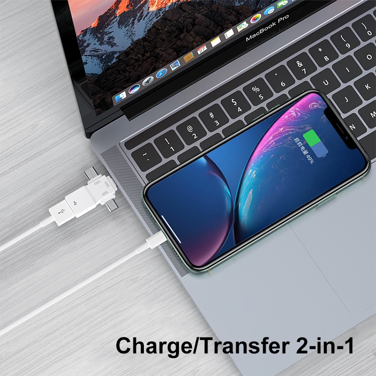 USB 2.0 to 8 Pin + USB-C / Type-C + Micro USB OTG Adapter USB 2.0 to 8 Pin + USB-C / Type-C + Micro USB OTG Adapter