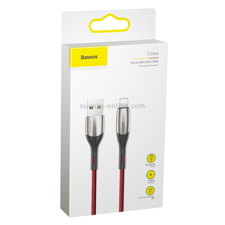 Baseus 2.4A USB to 8 Pin Nylon Weave Style Fast Charging Cable with Indicator Light, Cable Length: 1m(Red) Baseus 2.4A USB to 8 Pin Nylon Weave Style Fast Charging Cable with Indicator Light, Cable Length: 1m(Red)