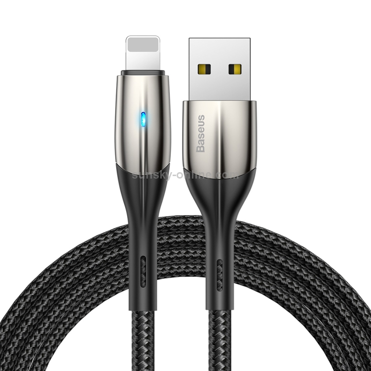 Baseus 1.5A USB to 8 Pin Nylon Weave Style Fast Charging Cable with Indicator Light, Cable Length: 2m(Black) Baseus 1.5A USB to 8 Pin Nylon Weave Style Fast Charging Cable with Indicator Light, Cable Length: 2m(Black)