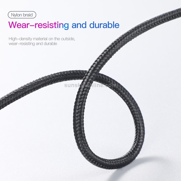 Baseus 1.5A USB to 8 Pin Nylon Weave Style Fast Charging Cable with Indicator Light, Cable Length: 2m(Black) Baseus 1.5A USB to 8 Pin Nylon Weave Style Fast Charging Cable with Indicator Light, Cable Length: 2m(Black)