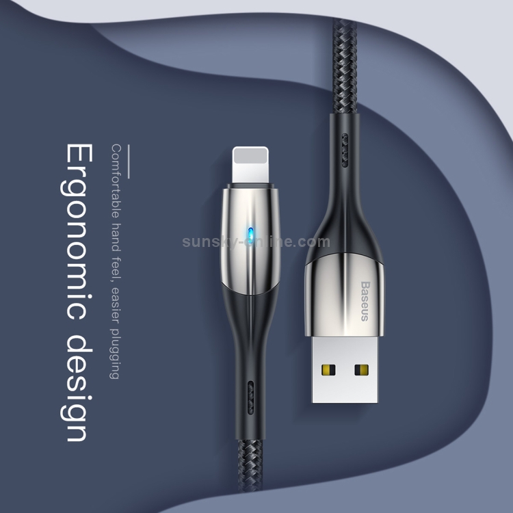 Baseus 1.5A USB to 8 Pin Nylon Weave Style Fast Charging Cable with Indicator Light, Cable Length: 2m(Black) Baseus 1.5A USB to 8 Pin Nylon Weave Style Fast Charging Cable with Indicator Light, Cable Length: 2m(Black)