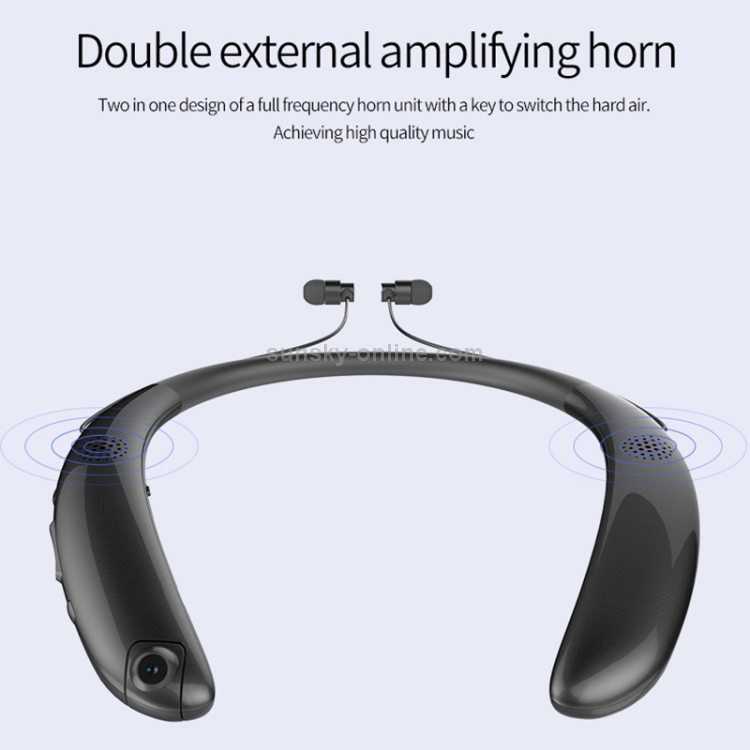 Neck Wearable Recorder Bluetooth Headset with Camera(Black) Neck Wearable Recorder Bluetooth Headset with Camera(Black)