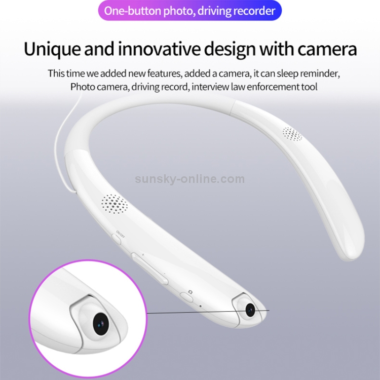 Neck Wearable Recorder Bluetooth Headset with Camera(Black) Neck Wearable Recorder Bluetooth Headset with Camera(Black)