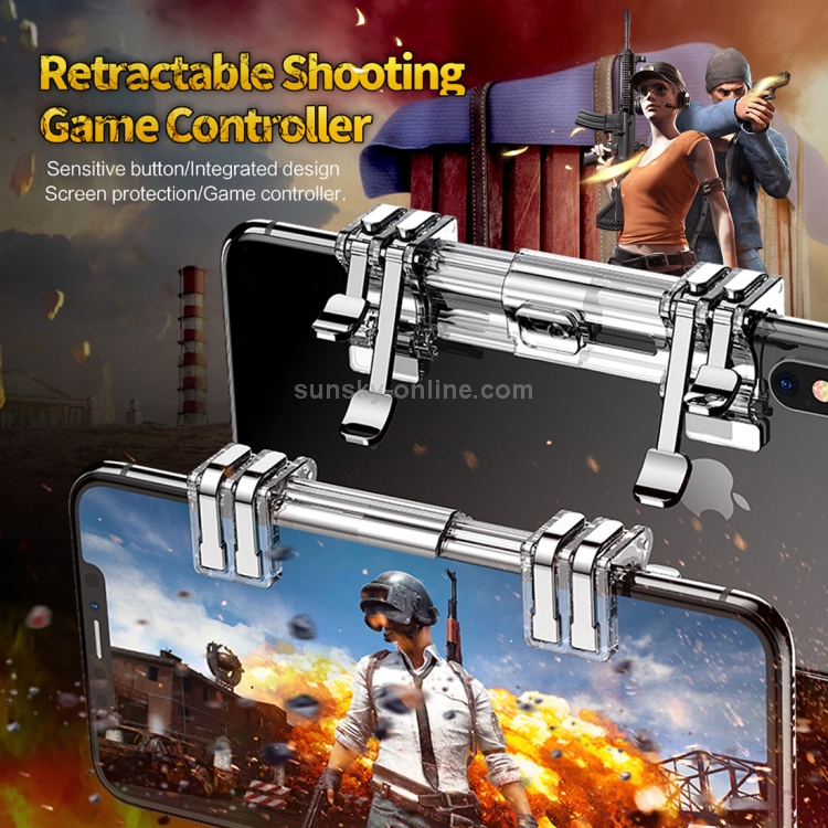 ROCK Eat Chicken Mobile Phone Trigger Shooting Controller Button Handle Retractable Shooting Game Controller (Transparent) ROCK Eat Chicken Mobile Phone Trigger Shooting Controller Button Handle Retractable Shooting Game Controller (Transparent)