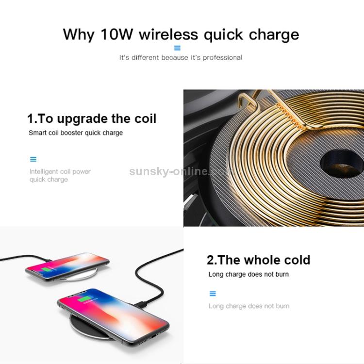 10W Desktop Intelligent Rapid Wireless Charger Fast Chargering Pad ABS + Aluminum Alloy,FT01-A(Black) 10W Desktop Intelligent Rapid Wireless Charger Fast Chargering Pad ABS + Aluminum Alloy,FT01-A(Black)