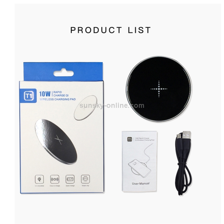 10W Desktop Intelligent Rapid Wireless Charger Fast Chargering Pad ABS + Aluminum Alloy,FT01-A(Black) 10W Desktop Intelligent Rapid Wireless Charger Fast Chargering Pad ABS + Aluminum Alloy,FT01-A(Black)