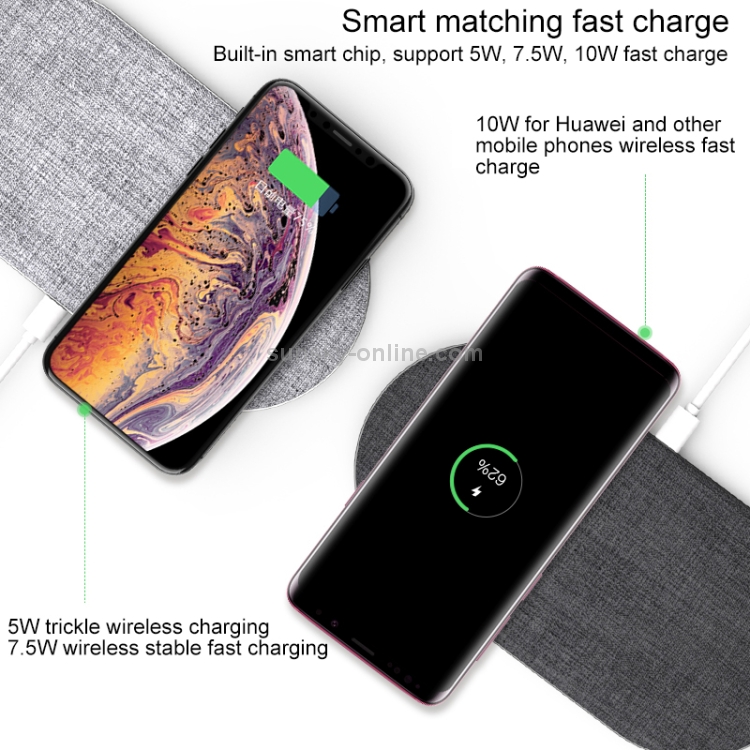FT03-A Desktop Intelligent Rapid Wireless Charger  Fast Chargering Pad , 2.5W&5W&7.5W&10W(White)