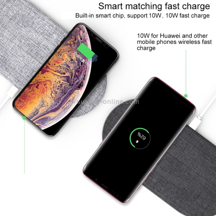 FT03-B Desktop Intelligent Rapid Wireless Charger Fast Chargering Pad ,10W+10W(White) FT03-B Desktop Intelligent Rapid Wireless Charger Fast Chargering Pad ,10W+10W(White)