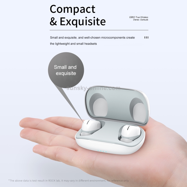ROCK EB60 TWS Bluetooth 5.0 Mini Wireless Stereo Bluetooth Earphone(White) ROCK EB60 TWS Bluetooth 5.0 Mini Wireless Stereo Bluetooth Earphone(White)